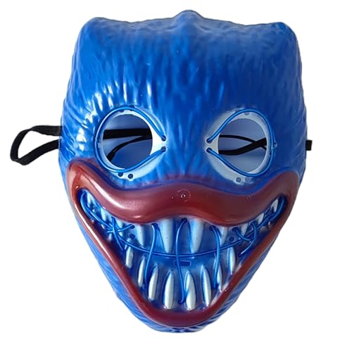 BaronHong Große rosa-blaue Katze, leuchtende LED-Maske, eine lustige Halloween-Cartoon-Maske mit Wurstmaul (blau, M) von BaronHong