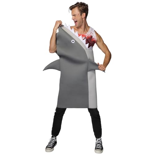 BaronHong Hai-Kostüm „Shark Attack“ für Herren, Kostüm, Halloween, Cosplay-Kostüme für Erwachsene (grau-weiß, M) von BaronHong