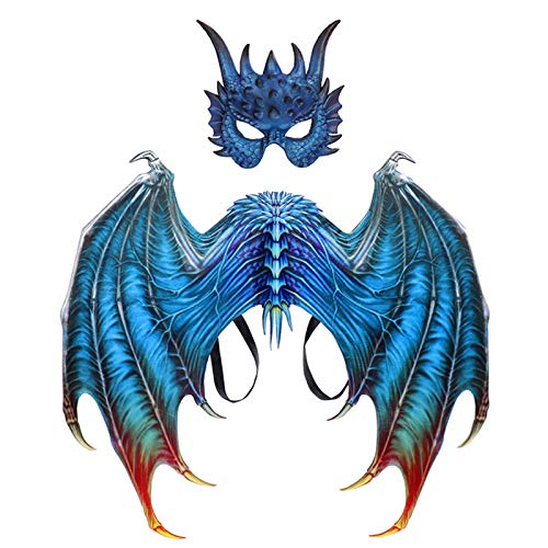 BaronHong Halloween Karneval Kostüm Cosplay Eule Drachenflügel für Erwachsene ((Flügelmaske) -Drache, M) von BaronHong