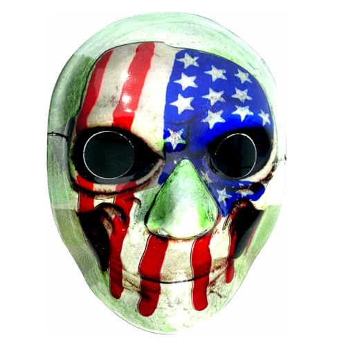 BaronHong Halloween-Maske, leuchtende LED-Maske, gruselige Masken, Maskerade, Cosplay-Kostüm, dekorativ für Männer und Frauen (US-Flagge, M) von BaronHong