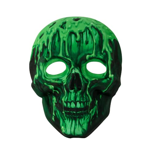 BaronHong Halloween-Totenkopfmasken – Unisex – Gruselige, in der Nacht leuchtende Totenkopfmaske für Tanzpartys – Totenkopfkapuze (grün, M) von BaronHong