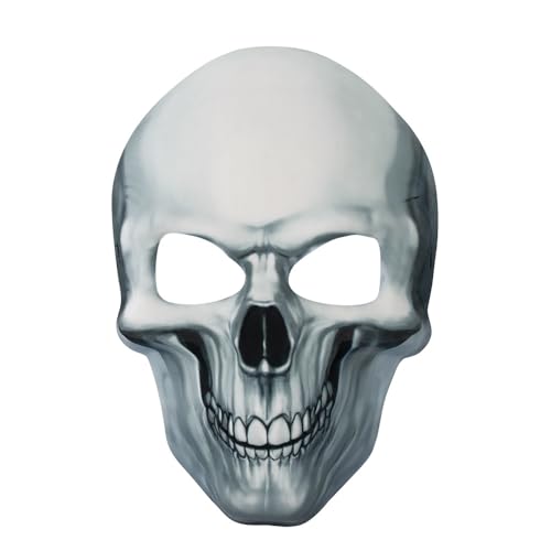 BaronHong Halloween-Totenkopfmasken – Unisex – Gruselige, in der Nacht leuchtende Totenkopfmaske für Tanzpartys – Totenkopfkapuze (weiß, M) von BaronHong