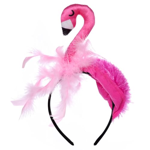 BaronHong Kreativer Flamingo-Hut, Hawaii-Flamingo-Stirnband, tropisches Haar-Accessoire, Party-Zubehör, süßes Kostüm (pink, M) von BaronHong