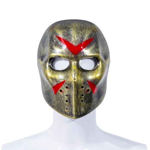 BaronHong Maske, Halloween-Kostüm, Horror-Maske, Cosplay-Kostüm-Maske, Party-Maskenball-Requisiten-Maske (golden, M) von BaronHong