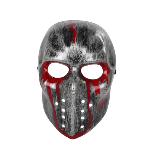 BaronHong Maske Halloween-Kostüm Horrormaske Cosplay-Kostümmaske Party-Maskenball-Requisitenmaske (schwarz-rot, M) von BaronHong