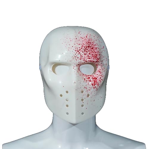 BaronHong Maske Halloween-Kostüm Horrormaske Cosplay-Kostümmaske Party-Maskenball-Requisitenmaske (weiß-rot, M) von BaronHong