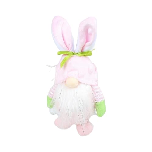 BaronHong Osterzwerg-Dekoration, handgefertigter Osterhase aus Plüsch, Tomte, schwedische skandinavische Figur, Elfe, ausgestopft (rosa (B), M) von BaronHong