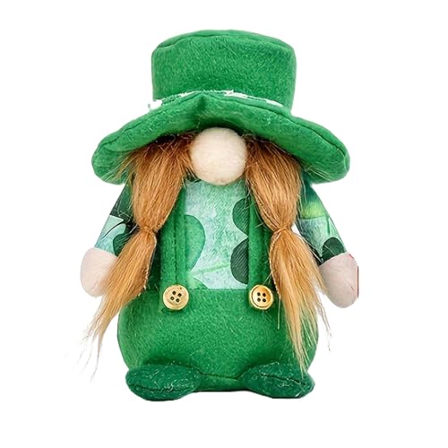 BaronHong Plüsch-Gnome „Mr. und Mrs.“ zum St. Patrick's Day – grüner, stehend, handgefertigter schwedischer Tomte (weiblich, M) von BaronHong