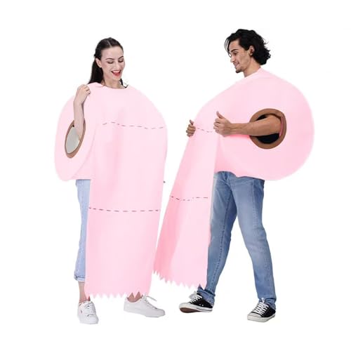 BaronHong Riesige Toilettenpapierrolle, Halloween-Kostüm für Erwachsene | Urkomisches Kostüm, große Toilettenpapierrolle (pink, M) von BaronHong