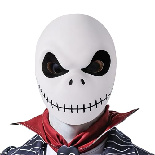 BaronHong Skellington-Maskenkostüm „The Skeleton Nightmare Party Before Christmas“ Cosplay-Requisite (weiß, M) von BaronHong