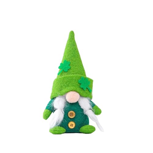 BaronHong St. Patrick's Day Zwerg Tomte Irischer Kobold Zwerg Nisse Plüsch Grün Saint Paddy's Day Elf Haushaltsornamente (weiblich, M) von BaronHong