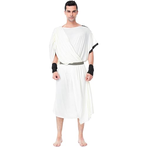 BaronHong Toga, griechisches Gottkostüm, römisches Senatorgewand, Caesar-Kostüm, Halloween-Maskenballkleid (männlich, XL) von BaronHong