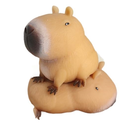 Lustiges Capybara-Quetschspielzeug, matschiges Zappelspielzeug, süßes Tier, sensorisches Stressspielzeug, Partygeschenke für Kinder (3er-Pack (Khaki), M) von BaronHong