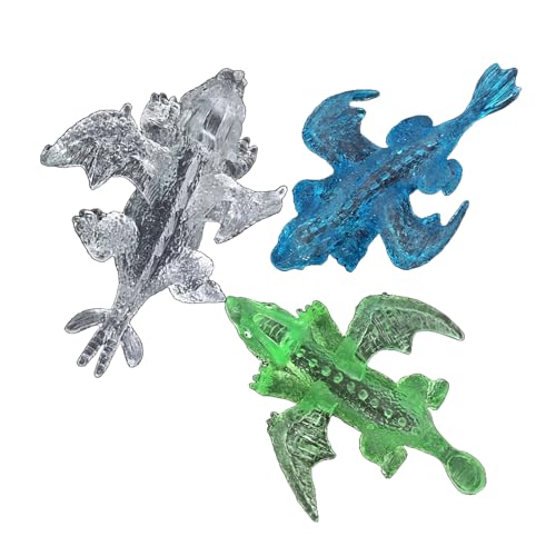 Schleuder-Dinosaurier-Fingerspielzeug, Partygeschenke, Kinderpreise, Geschenktütenfüller, Dinosaurier-Spielzeug für Kinder (3er-Pack (B), M) von BaronHong