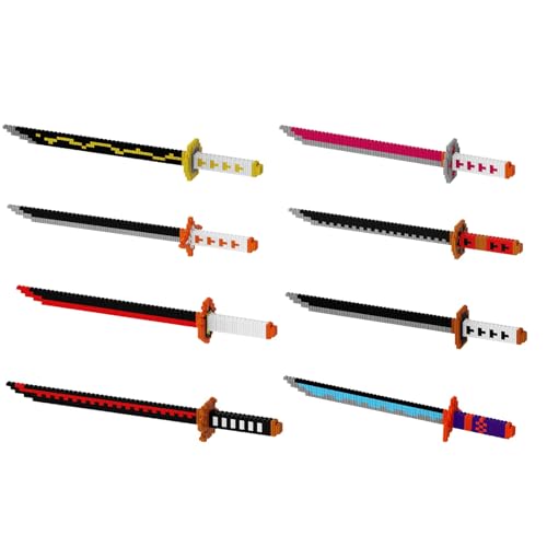 Schwertbausatz, 16 Zoll Cosplay Anime Samurai-Schwert Bausteine Schwertmodell Dekor Baustein Geschenk (8er-Pack, M) von BaronHong