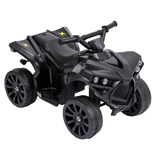 Baroni Toys Elektrisches Quad für Kinder, 1-4 Jahre, mit Lenker, Musik und funktionierenden Lichtern, Quad mit Vorwärts-/Rückwärts-Modus, 6-V-Akku, einfach zu montieren, 70 x 42 x 45 cm, Schwarz von Baroni Toys