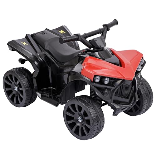 Baroni Toys Elektrisches Quad für Kinder von 1-4 Jahren mit Lenker, Musik und funktionierenden Lichtern, Quad mit Vorwärts- / Rückwärts-Modus, 6-V-Akku, einfach zu montieren, 70 x 42 x 45 cm, Rot von Baroni Toys