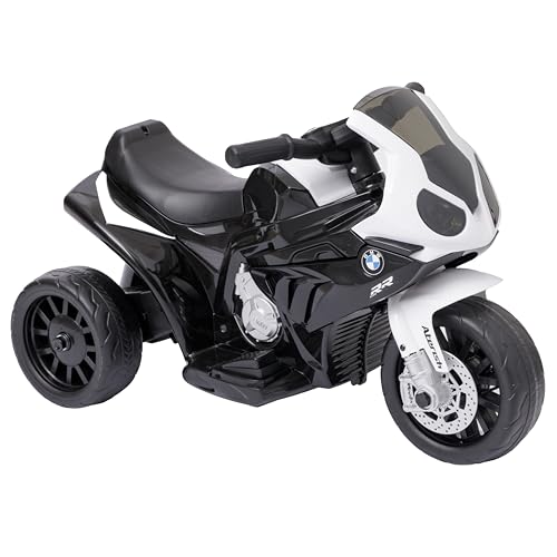 Baroni Toys Elektrisches Motorrad mit BMW Lizenz für Kinder 1-4 Jahren, realistisches Design, Lenker, Beschleunigungspedal und funktionierende Scheinwerfer und Musik, 35x68x40 cm, Schwarz von Baroni Toys