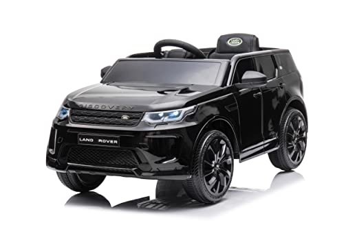 Baroni Toys Elektroauto für Kinder Land Rover Range Rover elektrisches Babycar komplett optional schwarz, ferngesteuertes Auto mit Ledersitz und Türen zum Öffnen, Doppelmotor 12 V, Belastung bis 25 kg von Baroni Toys