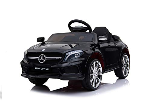 Baroni Toys Elektroauto für Kinder Mercedes AMG BabyCar elektrisch komplett optional schwarz, ferngesteuertes Auto mit Ledersitz und Türen zum Öffnen, Doppelmotor 6 V, Belastung bis 25 kg von Baroni Toys