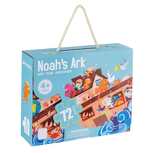 Baroni Toys Puzzle für Kinder, lehrreiches und lustiges Pappspiel für Kinder ab 4 Jahren, 72-teiliges Puzzle, Geschenkidee, 90x60 cm, Arche Noah von Baroni Toys