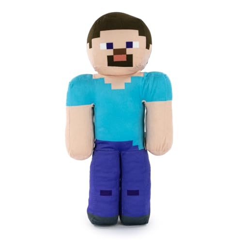 Plüsch Minecraft Videospielfiguren - Enderman, Lama , Ozelot, Schwein, Steve, Alex, Creeper, Wolf - Größen je nach Modell - Super Soft Qualität (Steve) von BARRADO