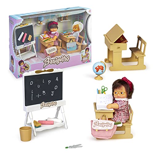 Barriguitas- Schule, darunter 2 Schreibtische, Tafel, Babypuppe und Zubehör (Famous 700.016.656) von Barriguitas