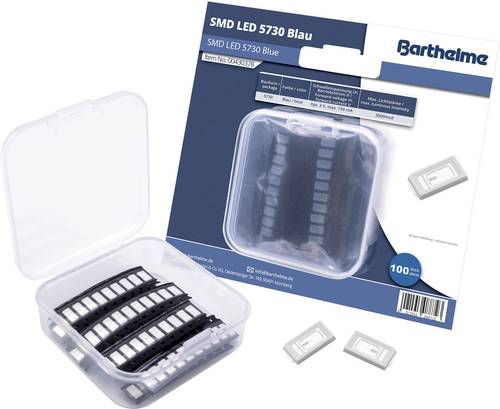 Barthelme SMD-LED-Set 5730 Blau 3500 mcd 120° 150mA 3V 100 St. Bulk von Barthelme