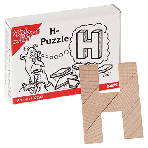 Bartl 102292 Mini-Holz-Puzzle H-Puzzle aus 6 kleinen Holzteilen von Bartl