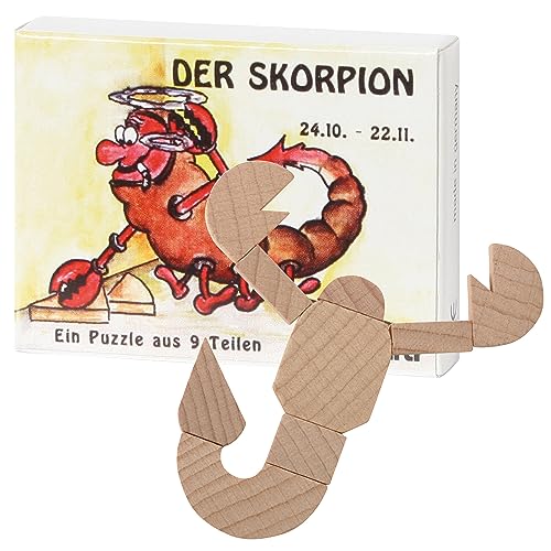 Bartl 102661 Mini-Sternzeichen-Puzzle Skorpion - Holzpuzzle aus 9 Teilen von Bartl