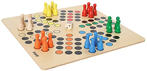 Bartl 108412 Brettspiel Ludo für 6 Personen groß aus Holz XXL Format 50cm x 50cm von Bartl