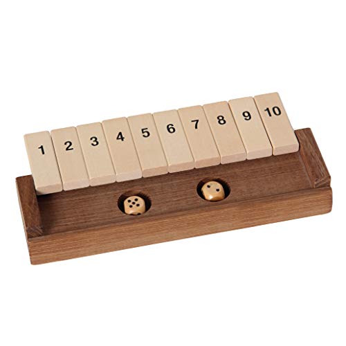 Bartl 100853 Klappenspiel, Shut The Box, Würfelspiel, hochwertige Ausführung aus Akazien- und Ahornholz, Made in Germany von Bartl