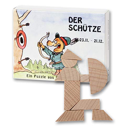 Bartl 102662 Mini-Sternzeichen-Puzzle Schütze - Holzpuzzle aus 9 Teilen von Bartl