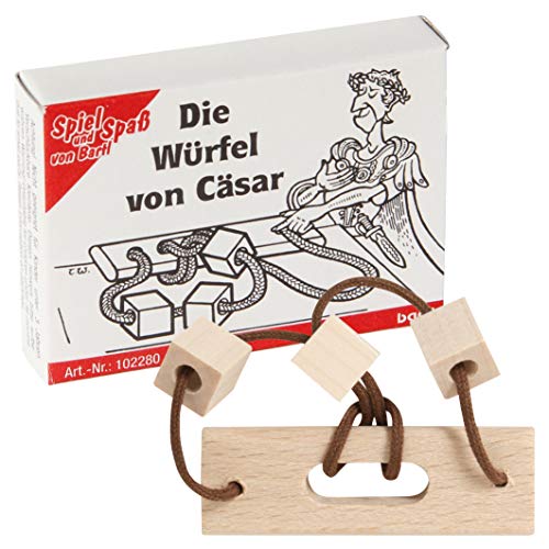 Bartl 102280 Mini-Holz-Puzzle Die Würfel von Cäsar aus 4 kleinen Holzteilen und einer Schnur von Bartl