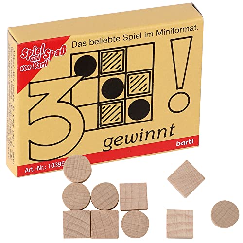 Bartl 103955 Mini-Spiel 3 Gewinnt perfekt zum mitnehmen, passt in Jede Hosentasche von Bartl