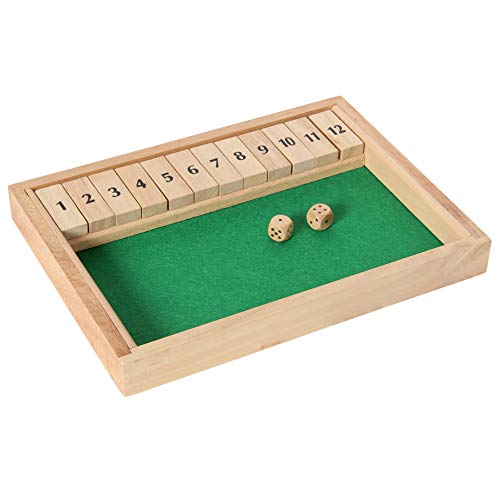 Bartl 109963 Klappenspiel, Shut The Box, Würfelspiel, hochwertige Ausführung aus Buchenholz von Bartl