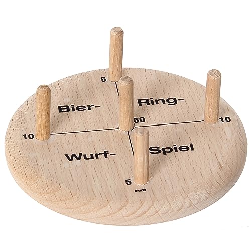 Bartl 111736 Bierdeckelspiel Ringe Werfen aus Holz, Gesellschaftsspiel für klein und groß großartiger Geschenkartikel von Bartl