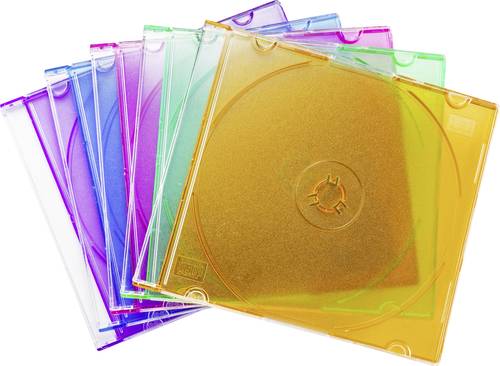 Basetech CD Hülle BT-2267606 1 CD/DVD/Blu-Ray Blau, Grün, Orange, Pink, Purpur Kunststoff 10St. von Basetech
