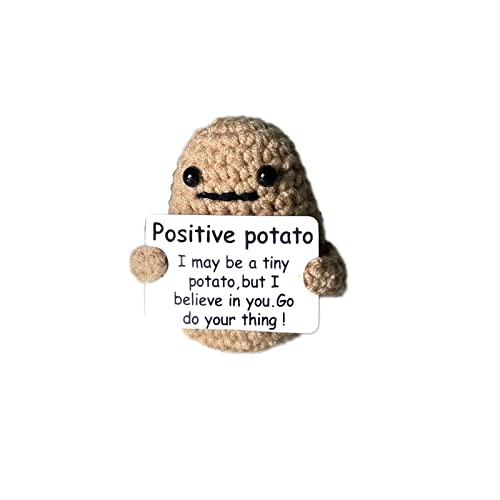 Pocket Hug Positive Potato,Lustige Plüsch Positive Kartoffeln,Mini Glückskartoffel mit Positiver Karte,Positive Geschenke für Geburtstage,Weihnachtstag,Valentinstag und Verschiedene Feiertage von Basetousual