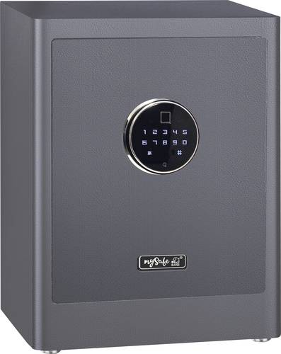 Basi 2020-0001-1200 mySafe Premium 450 Möbeltresor Zahlenschloss, Fingerabdruckschloss Grau von Basi