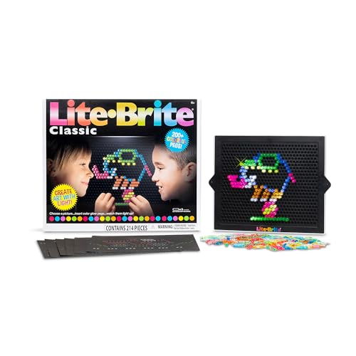 Basic Fun Lite-Brite Ultimatives, klassisches Leucht-Zeichenbrett, LED-Zeichenbrett mit Farben, leuchtendes Spielzeug, Leuchtkunst Zeichenbrett mit Neon-Effekt-Zeichenbrett von Lite Brite