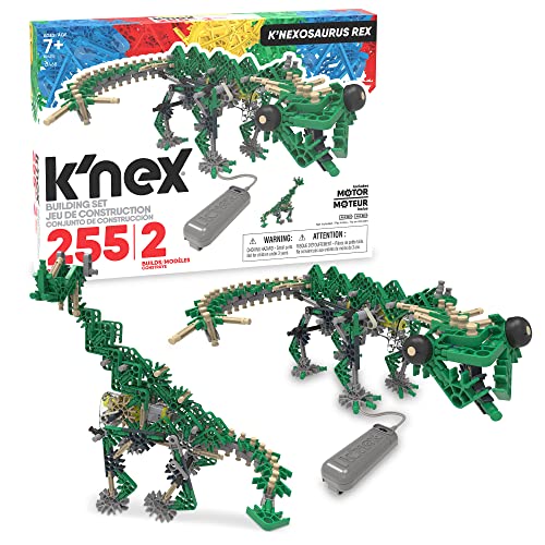 Basic Fun 12468 Osaurus K'NEX Classics 255 Pc/ 2 Model-K'Nexosaurus Rex Building Set (Motorised), Mehrfarbig von K'Nex