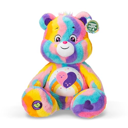 Basic Fun Care Bears 60cm Jumbo Plush Friends Forever Bear – Umweltfreundliche, weiche & strapazierfähige Materialien, Lebendiges Gestreiftes Design, Einzigartiges Bauchabzeichen, Perfekt für Kinder & von Basic Fun