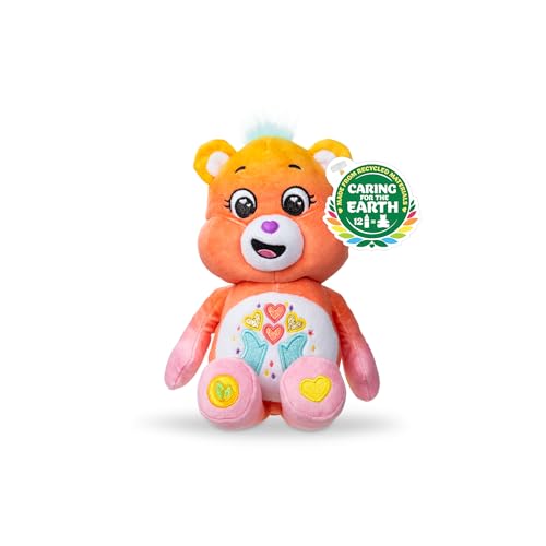 Basic Fun Care Bears Dankbares Herz Bär Plüsch – 23cm Fun Size Glitzer-Plüsch – Weiches & Nachhaltiges Kuscheltier mit Glitzerndem Herz-Bauchabzeichen von Basic Fun