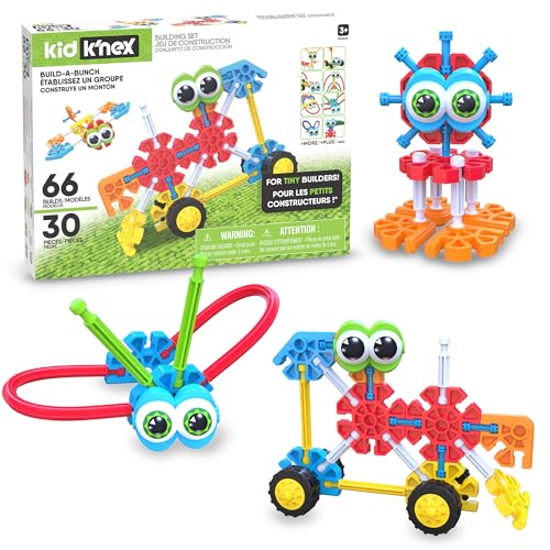 Build A Bunch-Set, Kid K'NEX, Basic Fun, 85422A, Konstruktionsspielzeug für Kinder, Tierfiguren und Fahrzeugmodelle für kreatives Spielen, Bauspielzeug geeignet für Jungen und Mädchen Ab 3 Jahren von K'Nex