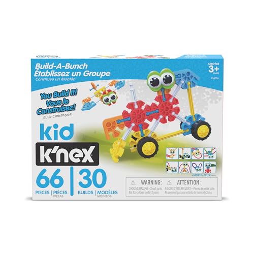 Build A Bunch-Set, Kid K'NEX, Basic Fun, 85422A, Konstruktionsspielzeug für Kinder, Tierfiguren und Fahrzeugmodelle für kreatives Spielen, Bauspielzeug geeignet für Jungen und Mädchen Ab 3 Jahren von K'Nex