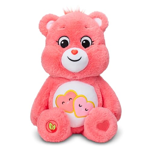 Care Bears Basic Medium Plush - Love-a-Lot Bear 35cm – Kuschelige Plüschfigur mit Klassischem Care Bears Charme Altersgruppen von Basic Fun