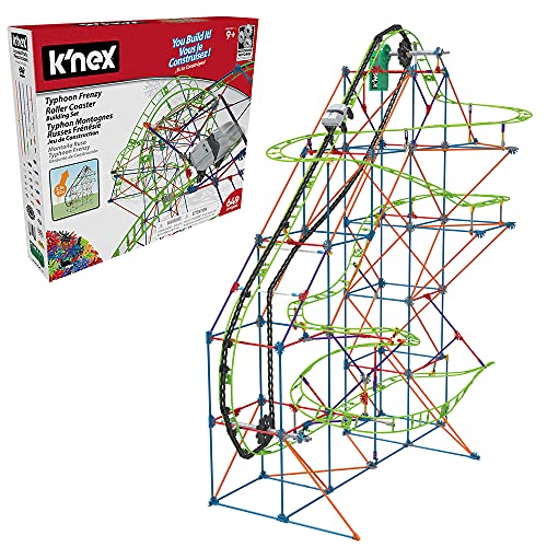 K'NEX 51438 Typhoon Frenzy Roller Coaster, 2-in-1 Model Colourful Construction Set for Boys and Girls, 19 Foot Toy, 640 Piece Kids Building Set for Children Aged 9 Years + von Basic Fun