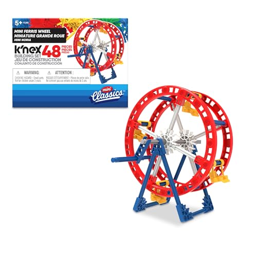 K'NEX Mini-Riesenrad-Bausatz, 48 Teile für Bewegungsspaß, Schreibtischdekoration, Konstruktionsmodell ab 6 Jahren, technisches Spielzeug für Jungen und Mädchen von Basic Fun