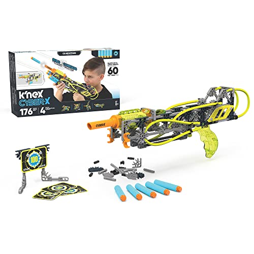 K5 Neostrike Build and Battle DIY Pfeil-Spielzeug, K'NEX CYBER-X, Basic Fun, 12457, 184 Teile und Zielscheibe, schießt Schaumstoff-Pfeile bis zu 60 ft, geeignet für Jungen und Mädchen ab 8 Jahren von K'Nex